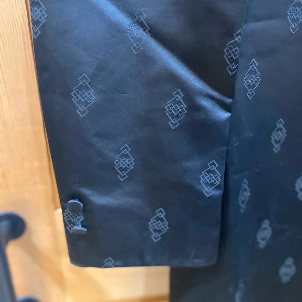 Vintage Men's Black Double-Breasted Smoking Coat